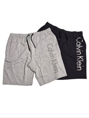 Calvin Klein Grey and Black Logo Athletic Shorts Size L Bundle‎ Of 2